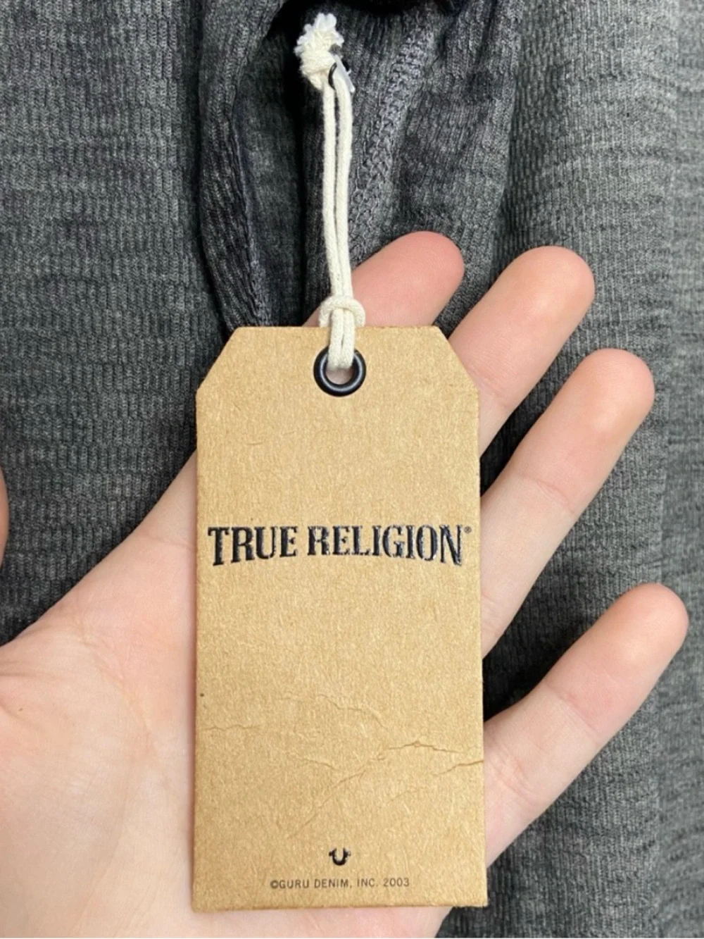 True Religion Men's Walkway Military Thermal Burnout Long Sleeve Shirt NWT C